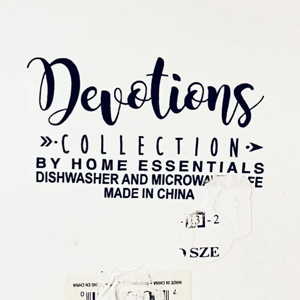 NWT Devotions Bless the Food Utensil White Ceramic Inspirational Container Jar